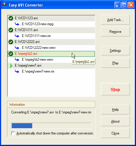 Easy AVI Converter Screenshot